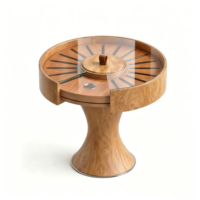 Table basse moderne bicolore en bois massif avec hygromètre haut de gamme pour salons de cigares et mobilier de salon domestique