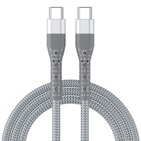 Cable DE DATOS Pd 65W USB C a tipo C, Cable de datos de teléfono móvil de carga súper rápida, interfaz trenzada de nailon, Cable blanco para teléfono móvil