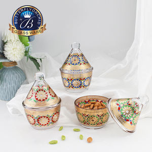 Pot à sucre en verre classique monobloc, forme conique, capacité 300 ml, design marocain, rangement de cuisine pour cadeaux - Product Image 2
