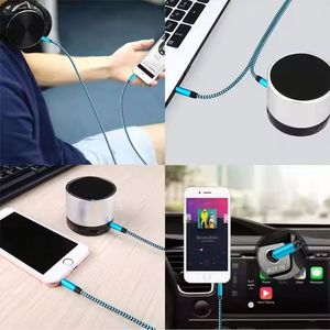 สายสัญญาณเสียง Aux แบบไนลอน ขนาด 3.5 มม. ชายต่อชาย ราคาถูก สาย Aux 3.5 มม. ยาว 1 เมตร - Product Image 5