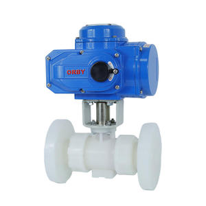 Válvula de Bola Motorizada AC con Brida DIN ANSI para Productos Químicos, Alcohol, Sales, Álcalis, Modelo 05, PVDF - Product Image 2