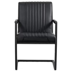 Muestra gratis Muebles modernos Silla de visita con respaldo alto Silla de oficina de cuero industrial en forma de Z negra de lujo - Product Image 1