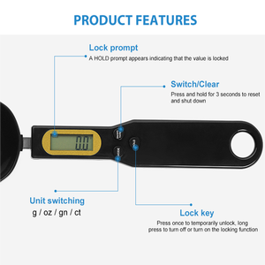 Bilancia Elettronica di Precisione Personalizzata con Display LCD, Portatile, Digitale, per Alimenti, 500g, con Cucchiaio Misuratore - Product Image 4