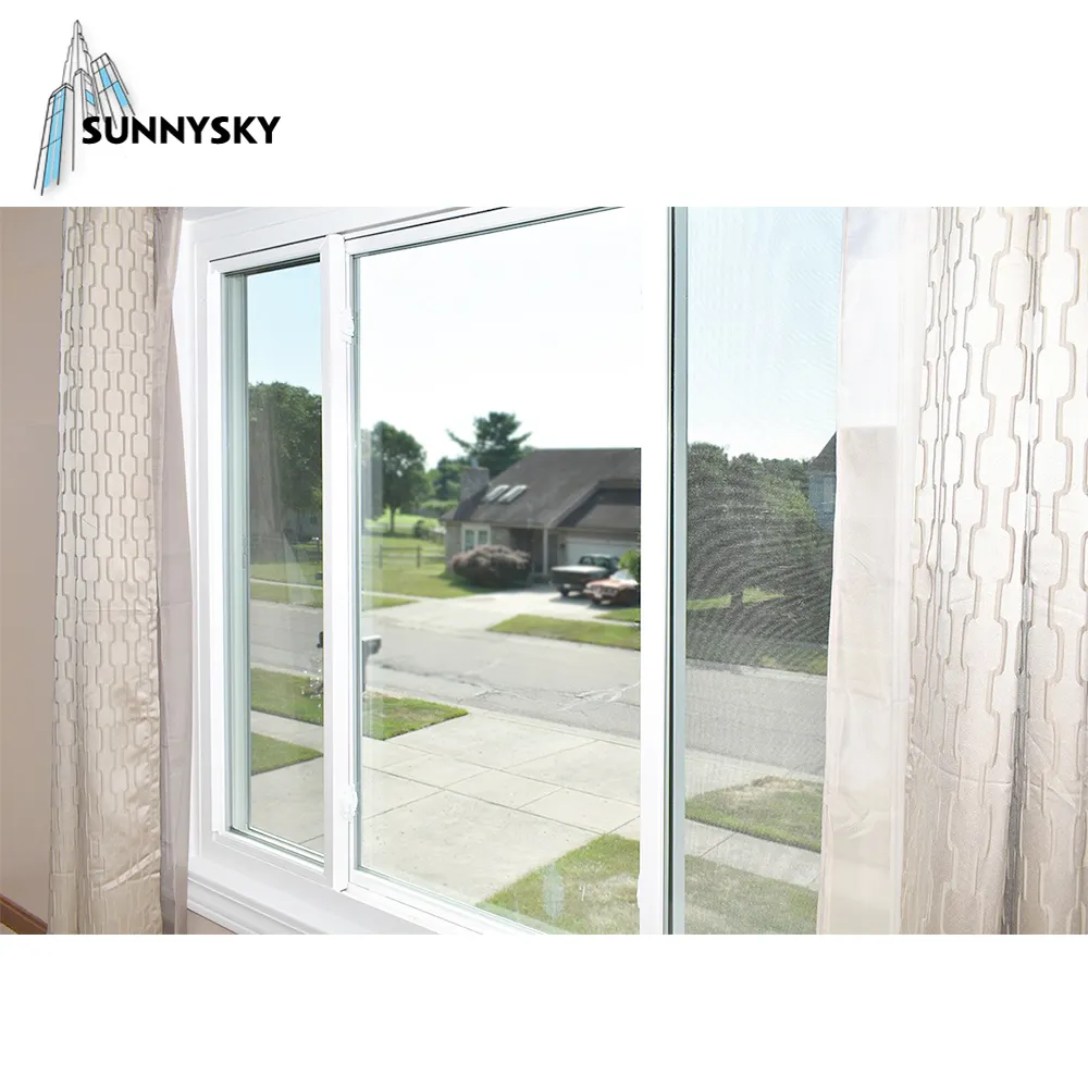 Ventana de vidrio corrediza de aluminio enorme con borde estrecho minimalista de alta calidad para reemplazo de vidrio de ventana abatible para el hogar