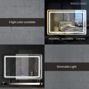 Rongchang Gương Trang Điểm Led Có Đèn Led Gương Chiếu Sáng Led Cảm Ứng Thông Minh Với Gương Phòng Tắm LED Bluetooth Và Chống Sương Mù - Product Image 5
