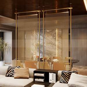 LL394 Hotel Restaurant Woven Stainless Steel Wire Mesh Partition <b>Wall</b> <b>Screen</b> Cutting Hanging Waterproof Translucent Decorative - Product Image 4