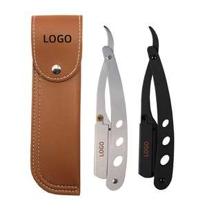 Rasoio a Mano Libera Professionale per <span class=keywords><strong>Barbiere</strong></span> con Lame Sostituibili Nero Oro Rasoio a Lama Dritta per Uomo - Product Image 3