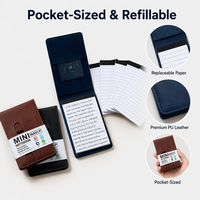Carnet de notes A7 en cuir PU rechargeable avec stylo, couverture tête de cerf, pages lignées format poche, journal, cadeau de bureau