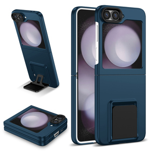 Lujo PC a prueba de golpes Kickstand Phone Case para Samsung <span class=keywords><strong>Galaxy</strong></span> Z Flip 6 <span class=keywords><strong>ZFlip</strong></span> 5 4 <span class=keywords><strong>5G</strong></span> Stand Cover Funda protectora de piel Feel Hard Cases - Product Image 1