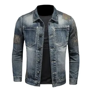 Las mejores chaquetas de moda para hombre, lo último en ventas, abrigo Vaquero elástico clásico informal de lujo, ropa de marca para hombre, chaqueta vaquera para hombre