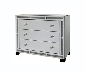 Sparkly Crushed Diamond Mirrored Bed 4 <strong>Drawers</strong> High <strong>Side</strong> Table Tall Chest - Product Image 4