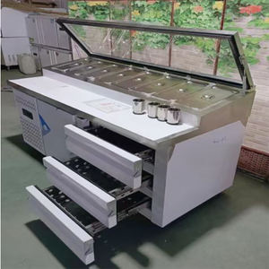 طاولة إعداد شطيرة بيتزا مفردة/مزدوجة الحرارة/طاولة بيتزا مبردة ، طاولة عمل بيتزا قابلة للتخصيص - Product Image 6