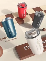 #304 Roestvrijstalen Dubbellaags Vacuüm Koffiekop Creatieve Auto Watermok Draagbare Thermosfles Voor Auto Voor Buiten