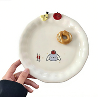 Service de table en porcelaine Fruit Paradise, ensemble de bols et d'assiettes, motif de dessin animé à haute valeur chromatique, design frais et mignon, assiette à dessert ronde