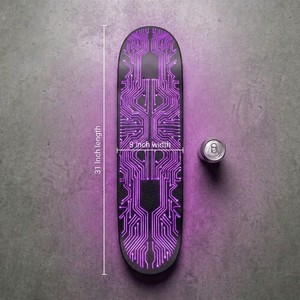 Großhandel Maßgefertigtes Cyber Purple Circuit 8,5mm Ultra-Dünnes Carbon-Faser Doppel-Rocker Skateboard-Deck 31 Zoll 8,0 8,25 OEM - Product Image 4