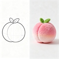 Op maat gemaakt superzacht schattig knuffelbaar lief cartoon roze perzik fruit pluche kussen knuffels voor decoratie
