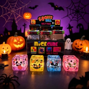 Maltose-shaped Water Cube Squishy Slow-Rebound Stress-Relief Toy Halloween Glitter Thermoplastic <b>Rubber</b> Maltose Candy Toy - Product Image 1