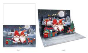 กระดาษการ์ดของขวัญคริสต์มาสกระดาษเคลือบ3D ป๊อปอัปดีไซน์พิมพ์ลายเป็นมิตรกับสิ่งแวดล้อมทันสมัย - Product Image 4