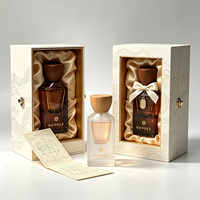 Flacon de parfum carré unique d'usine, 50 ml, en verre épais, flacons de parfum vides noirs de 30 ml avec emballage en boîte