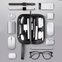 Organisateur universel d'accessoires électroniques, résistant aux chocs, minimaliste, petite pochette de voyage pour gadgets numériques, fermeture à boucle, PU