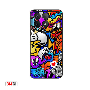 เคสโทรศัพท์มือถือกันกระแทก PC ฟิล์มหลังพร้อมกรอบลายกราฟฟิตีลาย K70 Pro - Product Image 3