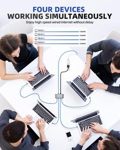 4 Port Gigabit Ethernet Switch 1000Mbps High Speed <strong>Network</strong> Splitter for <strong>Home</strong> Office Desktop or Wall Mount - Product Image 2