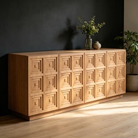 Buffet de salle à manger moderne et contemporain style ferme, en chêne massif, pour bar à domicile, chambre, salon, cuisine, salle de bain