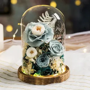 Roses éternelles, <span class=keywords><strong>fleur</strong></span> de rose véritable avec LED dans un verre - avec boîte cadeau noire - <span class=keywords><strong>Fleur</strong></span> de <span class=keywords><strong>La</strong></span> <span class=keywords><strong>Belle</strong></span> <span class=keywords><strong>et</strong></span> <span class=keywords><strong>la</strong></span> Bête pour anniversaire, Saint-Valentin - Product Image 4