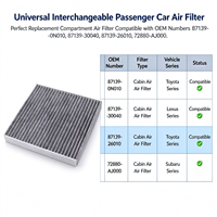 MEILLEUR Compatible avec Toyota Corolla accessoires de voiture filtre à air d'habitacle 87139-ON010 72880AJ000 87139-30040 87139-26010 87139-30040