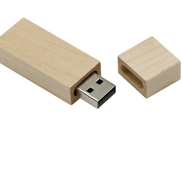 2-in-1 High-Speed 128GB USB 2.0 Flash Drive Custom Printed Wooden Square Android Phone Pendrive Gum-Themed Design Portable for