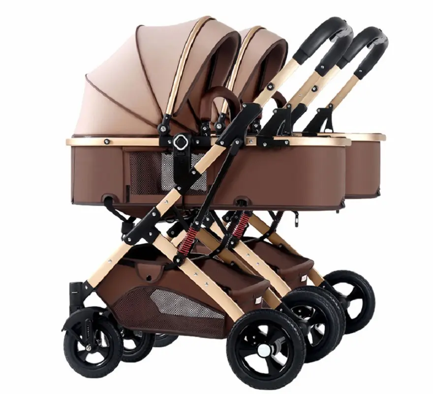 Premium 2023 2024 kembar 2 Anak 0 hingga 3 tahun Double Big Baby Head Support Stroller