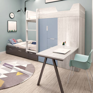 Camas Modernas Tipo Loft con Escritorio y Armario para Dormitorio, Fabricadas con Metal E1 y Tablero MFC, Ideales para Residencias Escolares o Apartamentos - Product Image 4
