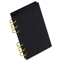 Carpeta A6 Rosa con 6 Anillas, Cubierta Acrílica Brillante para Cuaderno, Diario o Agenda DIY