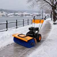 Machine de déneigement hivernal avec brosse rotative large en nylon pour le déneigement des entrées d'usines et d'entrepôts
