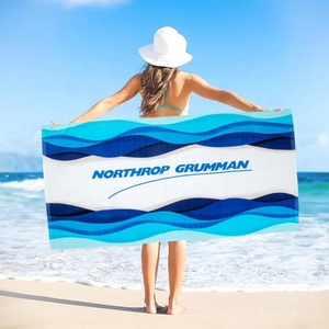 Bán buôn tùy chỉnh trọng lượng nhẹ in logo phản ứng in 100% bông cá nhân cát miễn phí bãi biển Khăn - Product Image 1