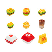 Miniatures de restauration rapide en résine : figurines de mini-burgers, hamburgers et boissons pour maison de poupée DIY, aliments de jeu de cuisine, décoration de micro-paysage