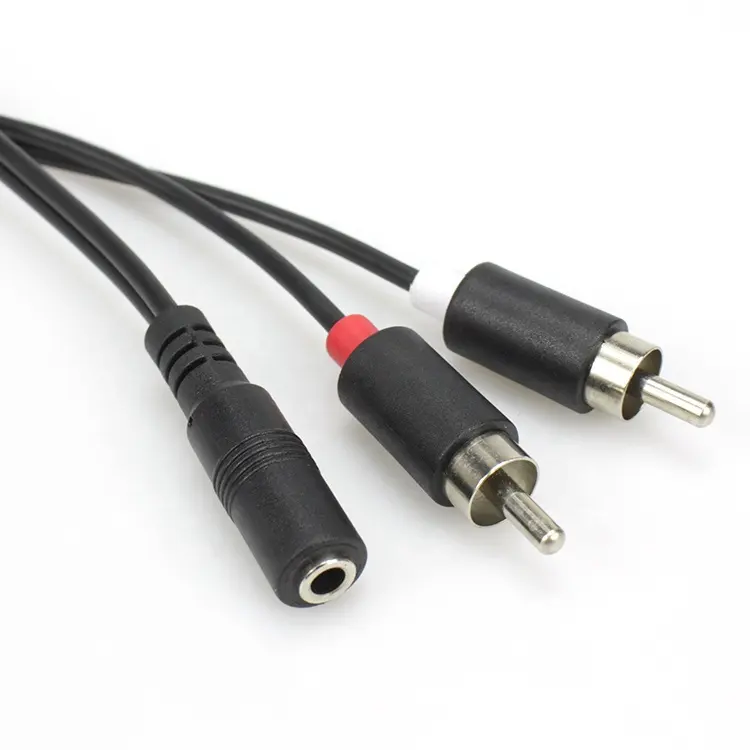 Personalizar 3,5mm hembra a RCA macho cable de audio estéreo Y cable divisor para Ipad MP3 PC