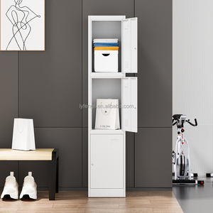 Tủ khóa thép 3 tầng bền bỉ với hệ thống khóa an toàn được lắp ráp ba ngăn lưu trữ đơn vị cho các trường học phòng tập thể dục văn phòng - Product Image 3