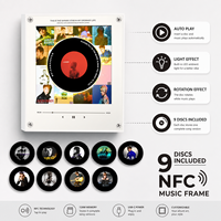 Aimant de réfrigérateur personnalisé Justin Bieber NFC avec lecteur CD, chansons DIY, 9 disques vinyles, cadeau pour fans de Coachella, décoration, veilleuse rotative