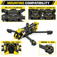 SpeedyBee Mario 5 Châssis FPV 5 pouces DC XH Double Géométrie O4 VTX Numérique T300 Fibre de Carbone Bras 6mm Châssis 23-31mm CE/FCC