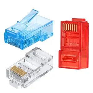 Ethernet צבעוני מודולרי Rj 45 conector תקע stp utp 8p8c דרך מחבר צבע cat6 c5e rj45 מחבר צבע