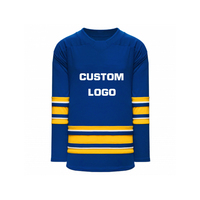 Maillot de hockey sur glace personnalisé unique uniforme impression par sublimation col en V rayé maillot de hockey sur glace pour hommes de grande taille