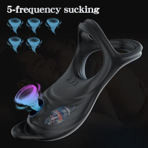 Yeni kablosuz uzaktan kumanda 5-Frequency horoz halka titreşimli ve clitoklitoral stimülasyon Sperm kilitleme çiftler için - Product Image 4