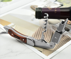 Hộp đen da trường hợp tất cả-trong-một Waiter Wine Opener với corkscrew không gỉ tip laser logo-Loại bỏ nút chai dễ dàng - Product Image 3