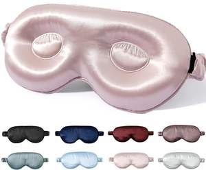 Remplisseur de soie pure fermeture Velcro réglable 100% 22 Momme 6A Grade soie de mûrier réglable 3D masque de sommeil <span class=keywords><strong>Contour</strong></span> de soie - Product Image 1