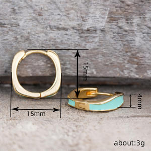Pendientes de Aro de Lujo Chapados en Oro Blanco, Diseño Geométrico Minimalista, Unisex, para Uso Diario, Joyería Fina, Chapado en Oro de 22k - Product Image 6
