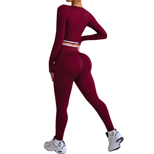 Conjunto de Yoga de 2 Piezas para Mujer, Bloques de Color, Leggings de Cintura Alta con Efecto Push-Up, <span class=keywords><strong>Top</strong></span> sin Mangas, Nailon/Spandex, Secado Rápido, Transpirable, Deportivo - Product Image 1