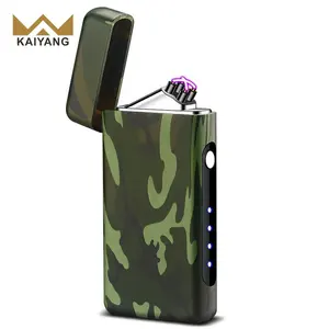 Briquet électrique à faisceau X double Arc Rechargeable, Camouflage, coupe-vent, USB de Type C, pour Smoker, avec affichage d'alimentation, nouveau Design