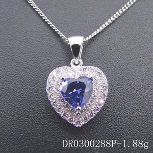 Nuevos Diseños, Colgante de Plata de Ley 925 con Forma de Corazón y Circonita Rosa para Mujer - Product Image 5