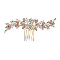Peigne à cheveux de mariée de style vintage transfrontalier avec incrustations de strass, accessoire de coiffure haut de gamme de luxe léger pour chignon de mariage, élégant pour les soirées